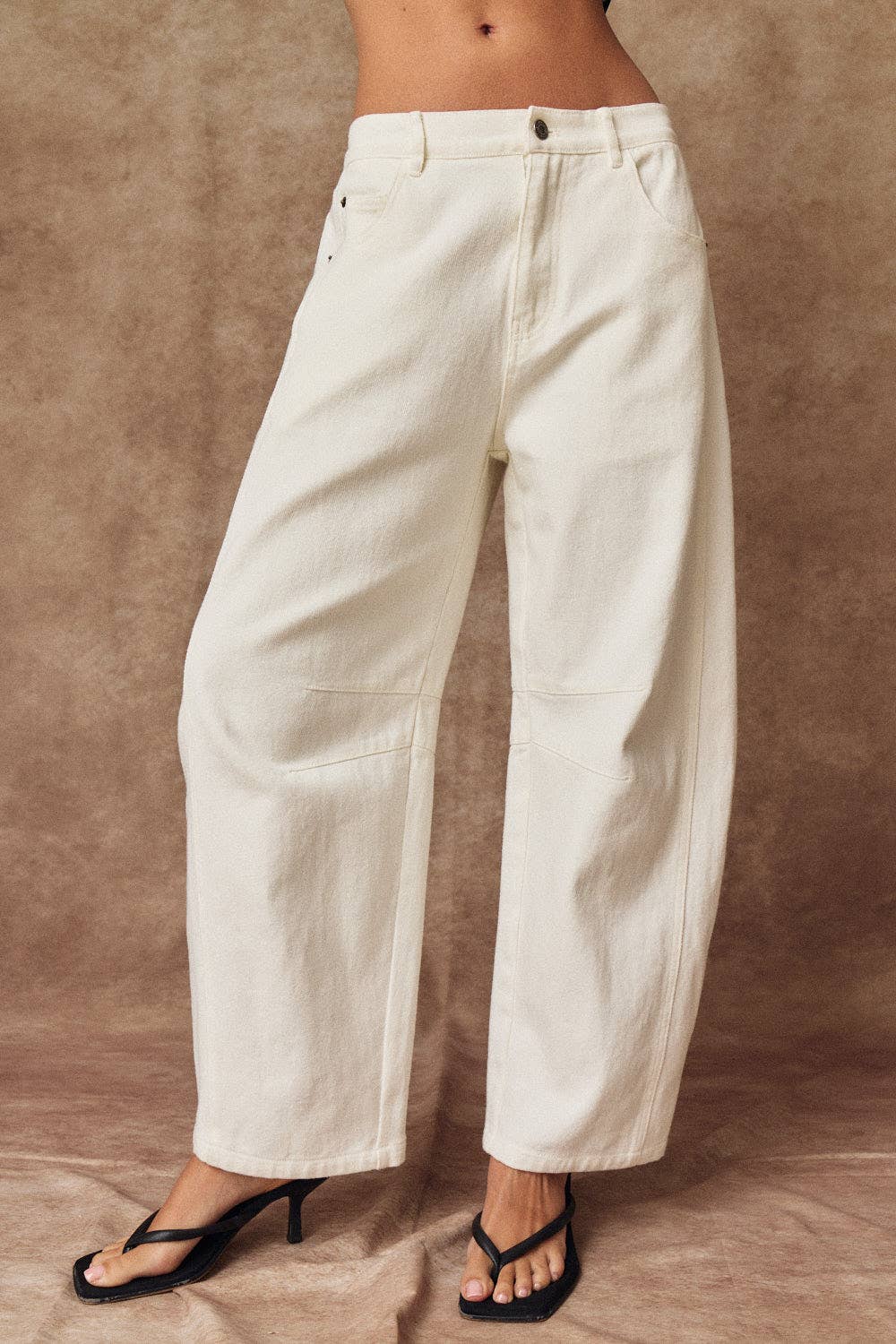 White Barrel Pants