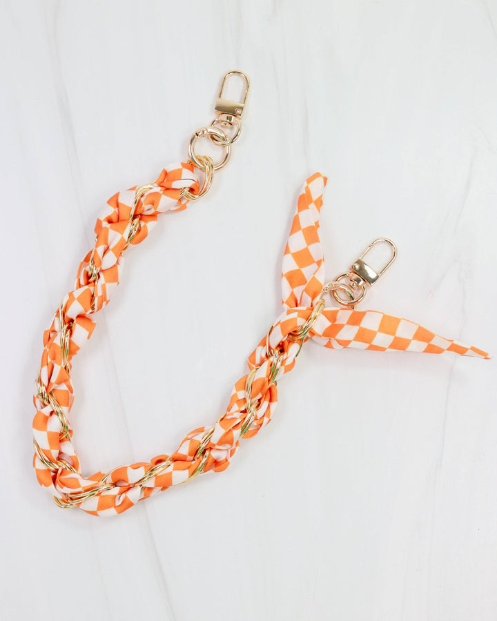Orange & White Scarf Purse Chain