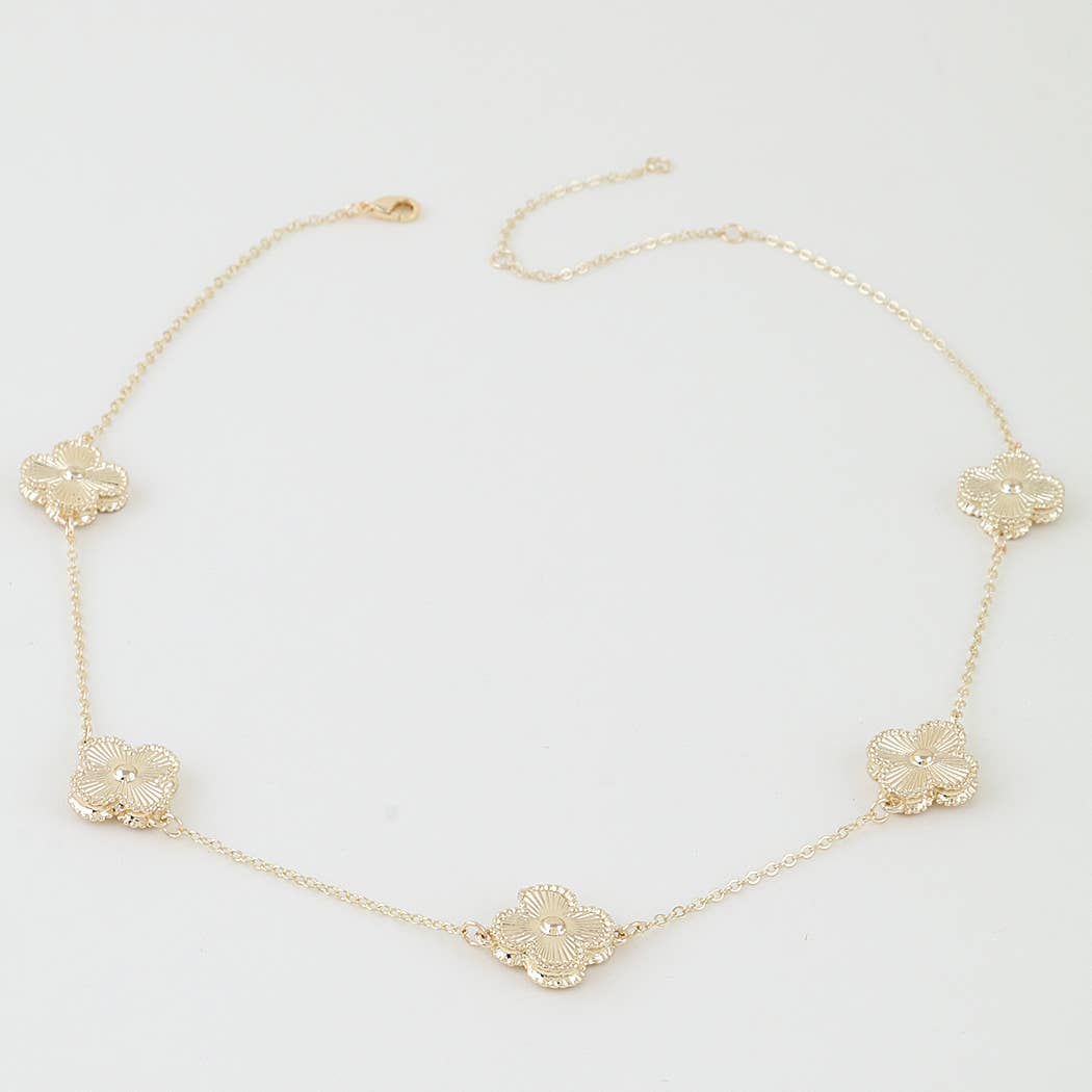 Multi Clover Charm Chain Necklace