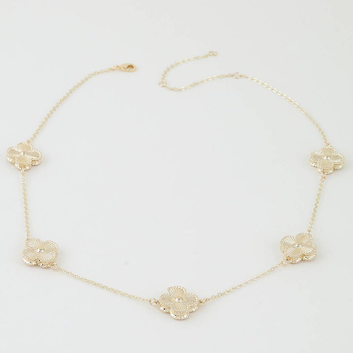 Multi Clover Charm Chain Necklace