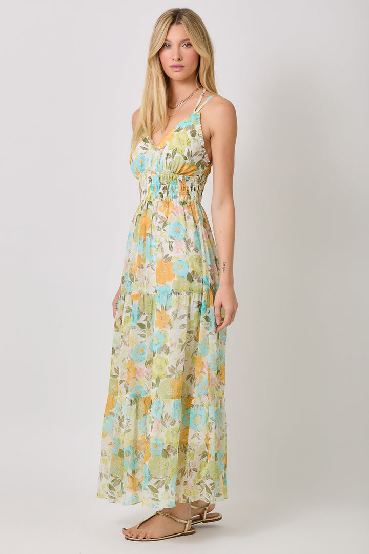 Printed Long Tiered Dress