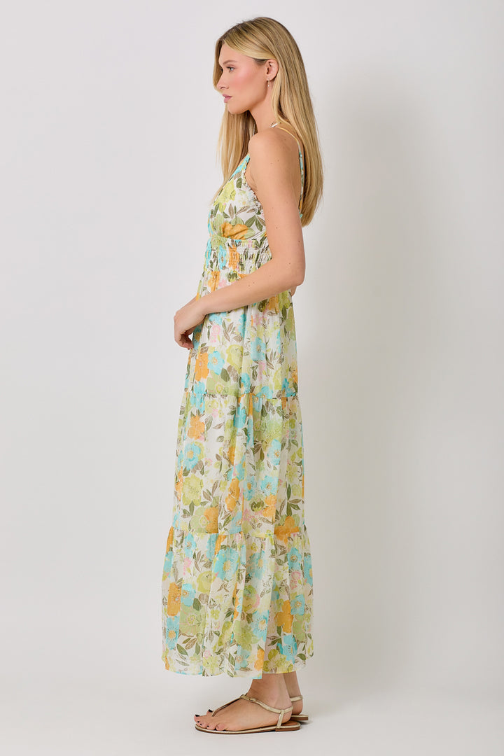 Printed Long Tiered Dress