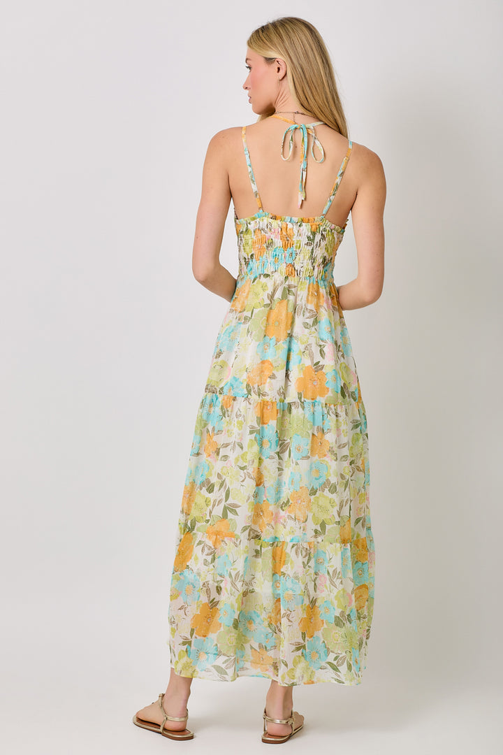 Printed Long Tiered Dress