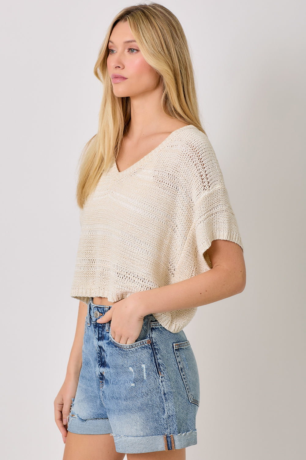 Natural V-Neck Sweater