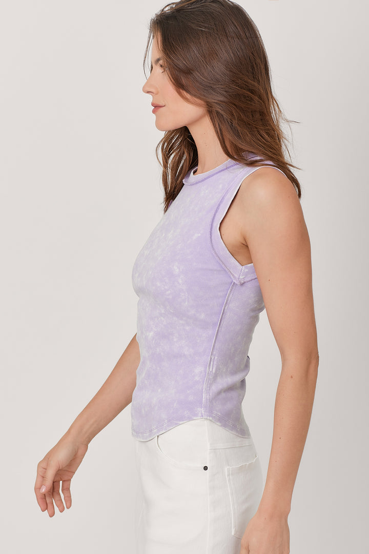 Washed Lavender Seam Detail Tank