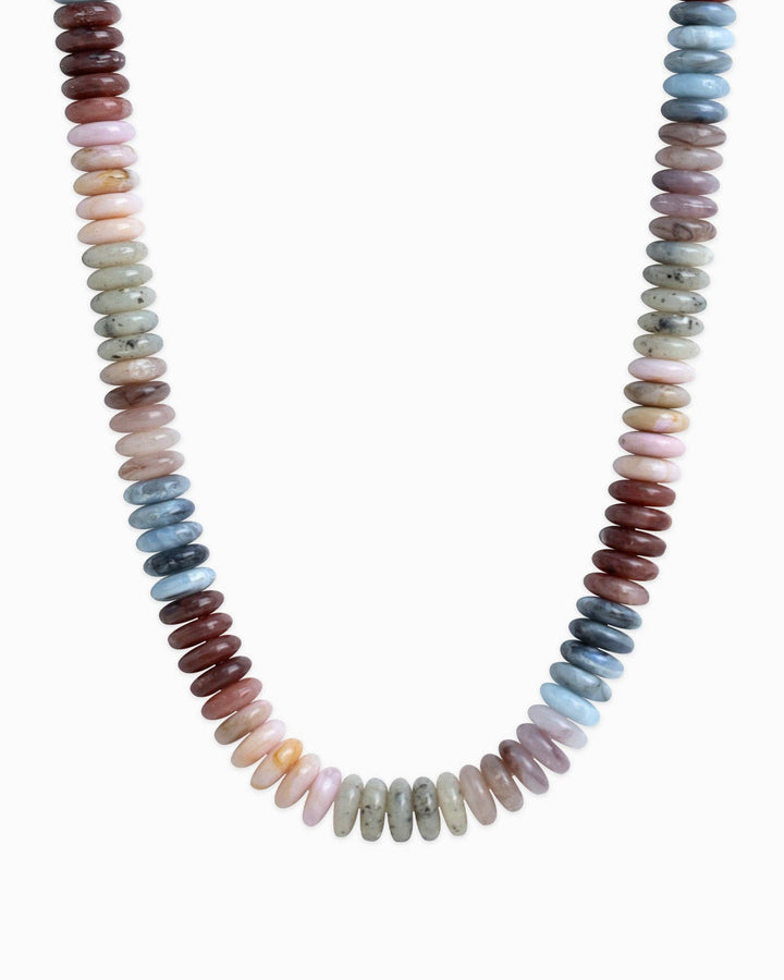Navy Wide Marble Beaded Necklace