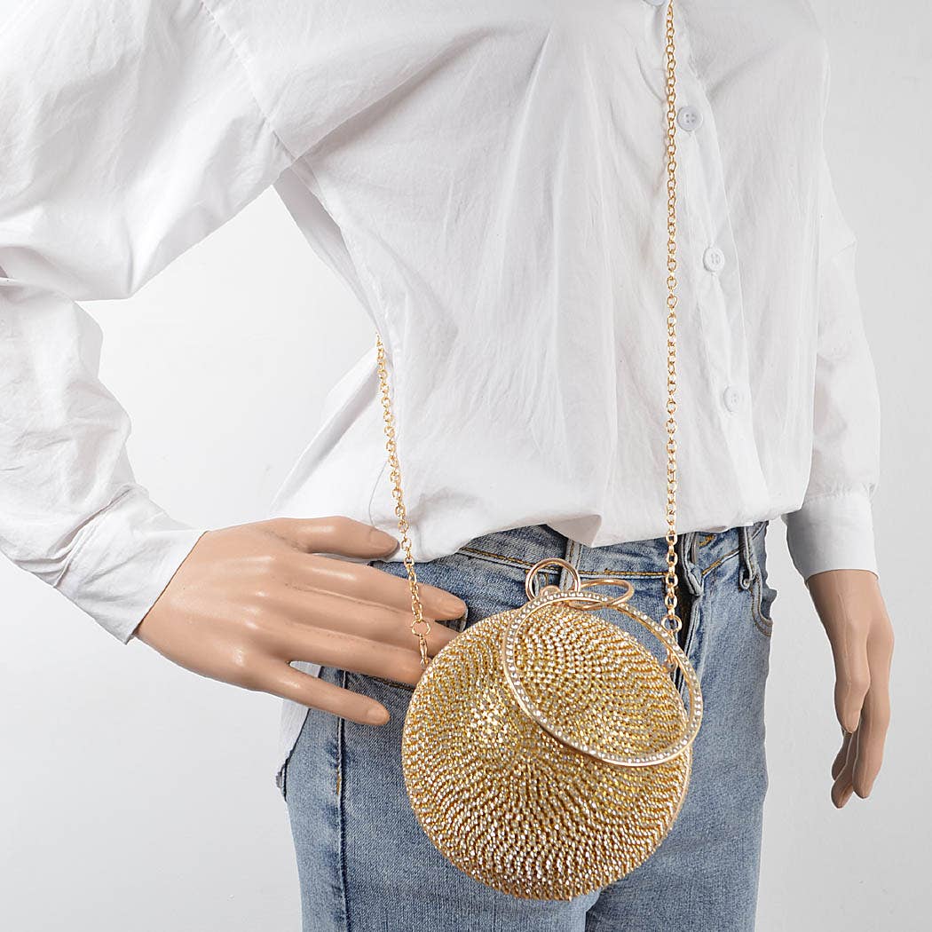 Rhinestone ball clutch