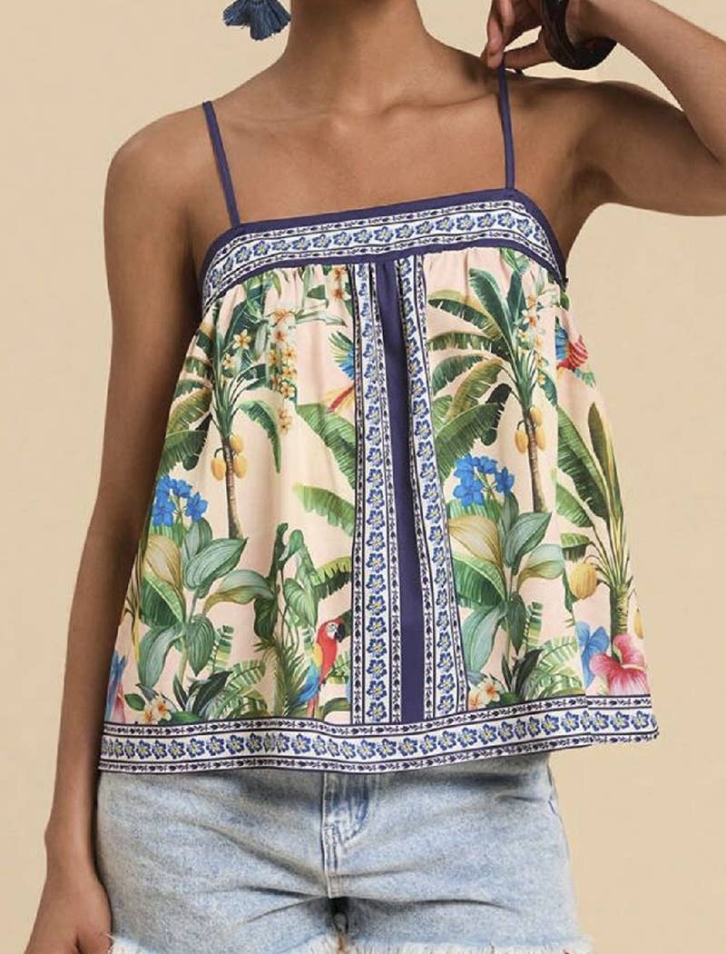 Tropical Print Cami Top