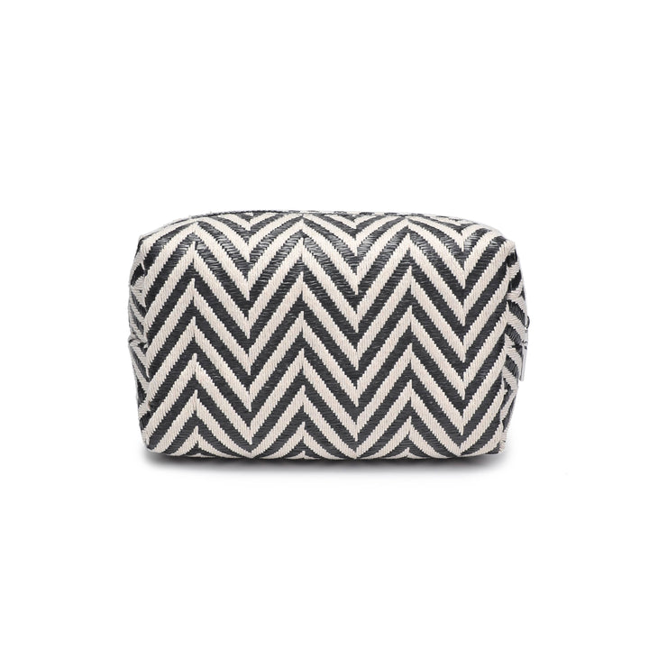 Makeup Bag Black/White Chevron Design