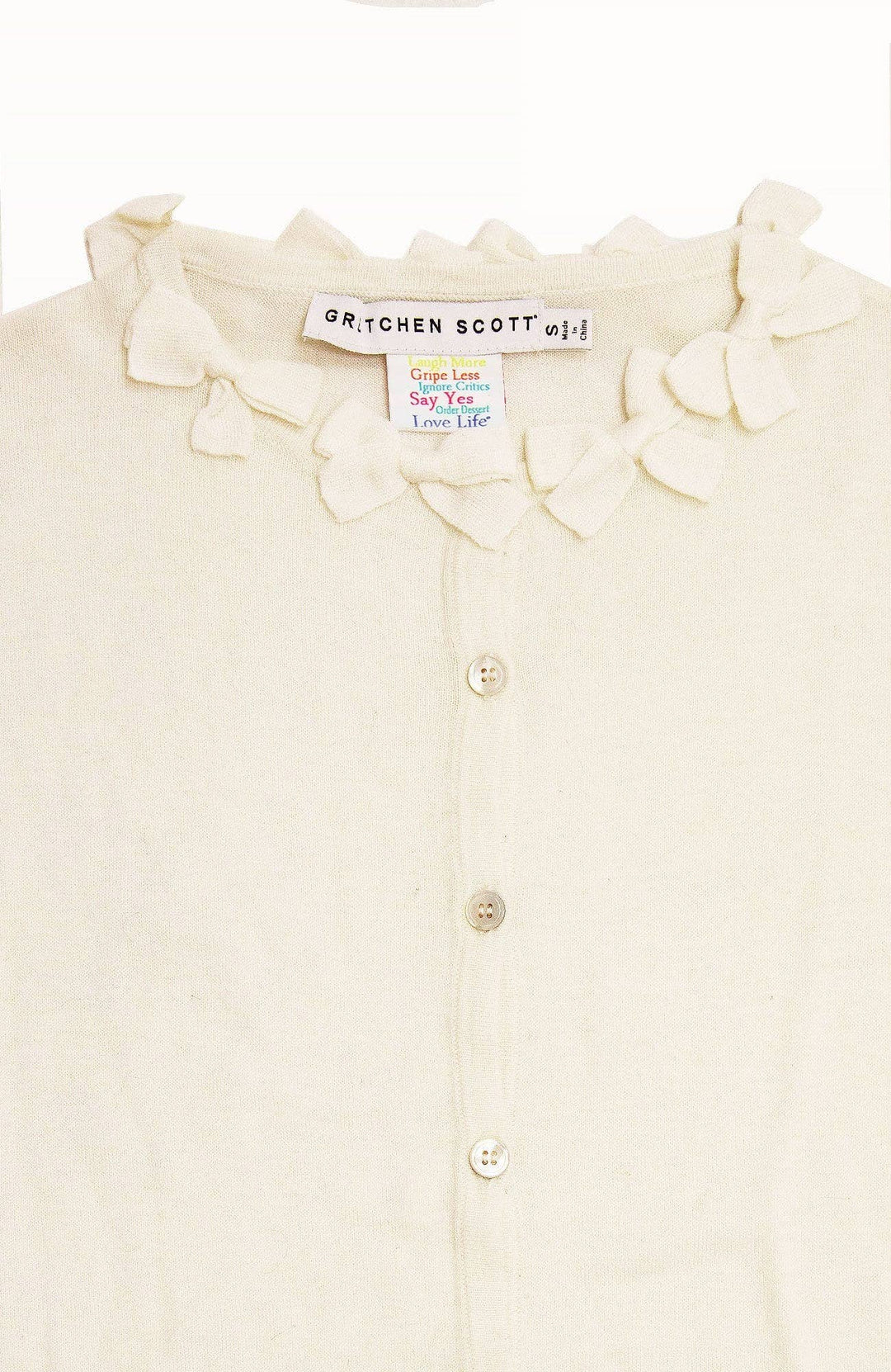 Navy Bow Trimmed Cardigan