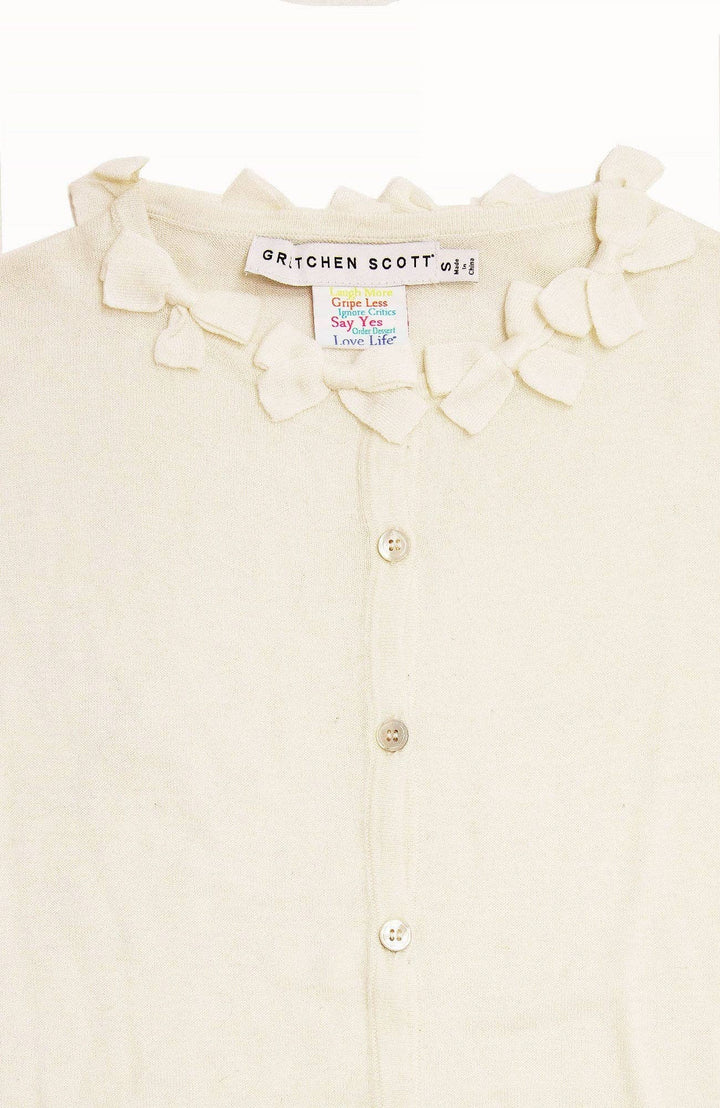 Navy Bow Trimmed Cardigan