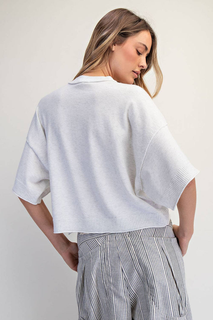 Light blue Crew neck cardigan