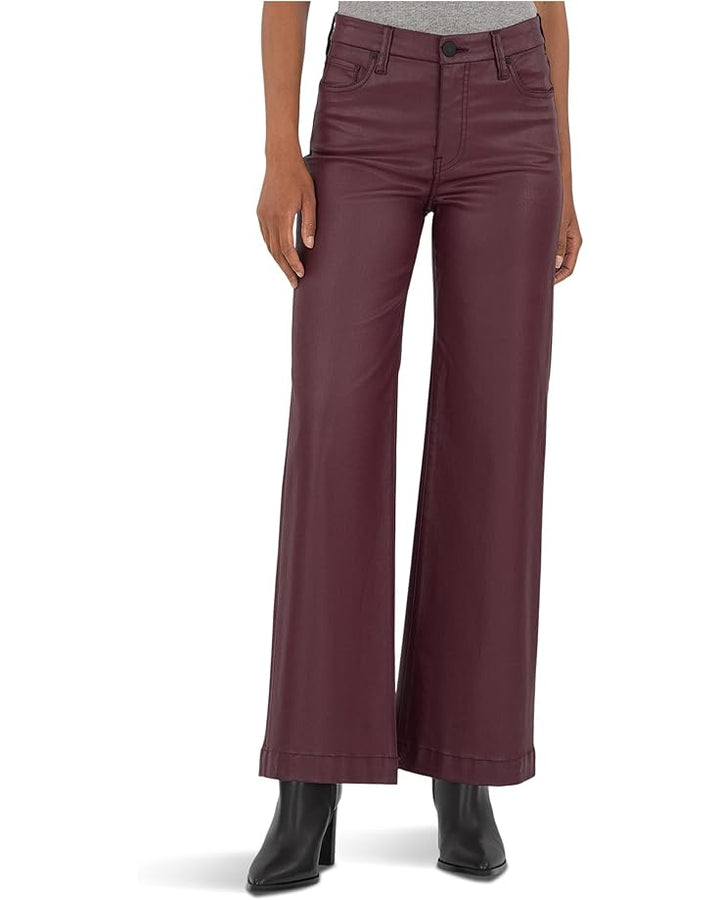 Blackberry Wide-Leg Faux Leather Pants-by Kut from the Kloth