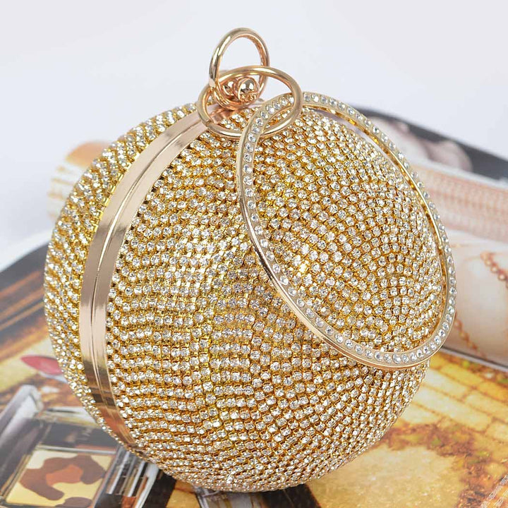 Rhinestone ball clutch