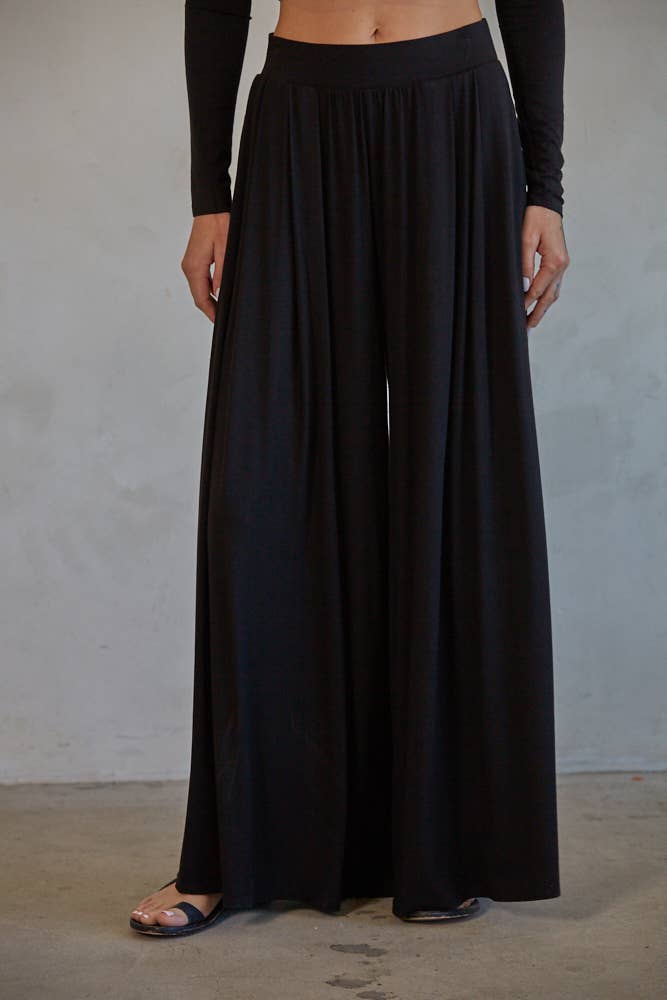 Black Spandex Wide Leg Pants - A Styled Collective Women's Boutique