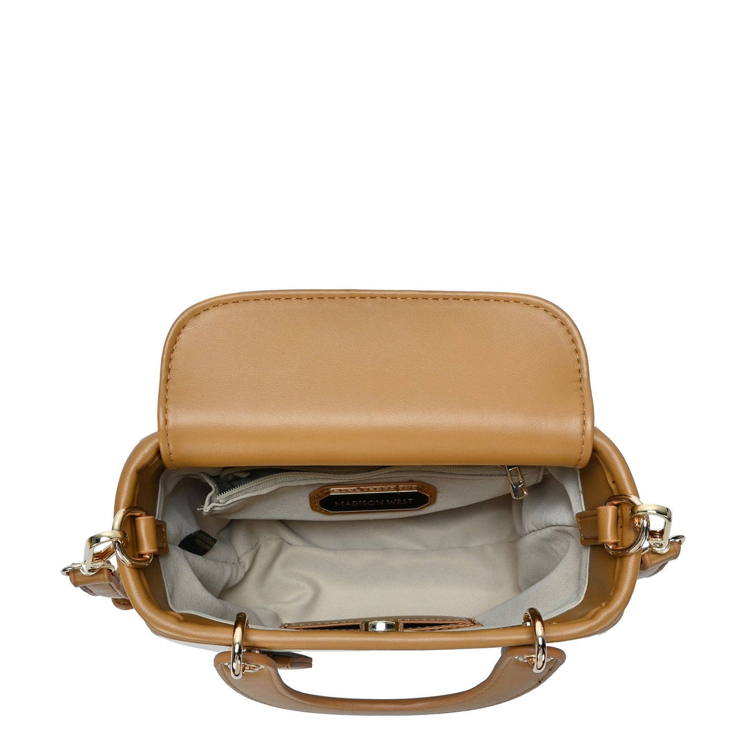 Off White &amp; Camel Satchel Bag