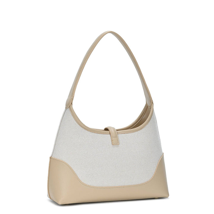 White Cotton Canvas Shoulder Bag
