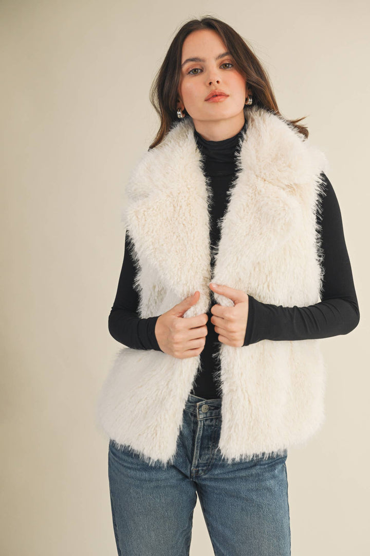 Taupe Faux Fur Vest