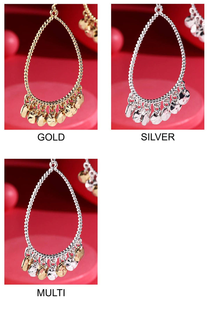 Metal Teardrop Earrings w/ Charms