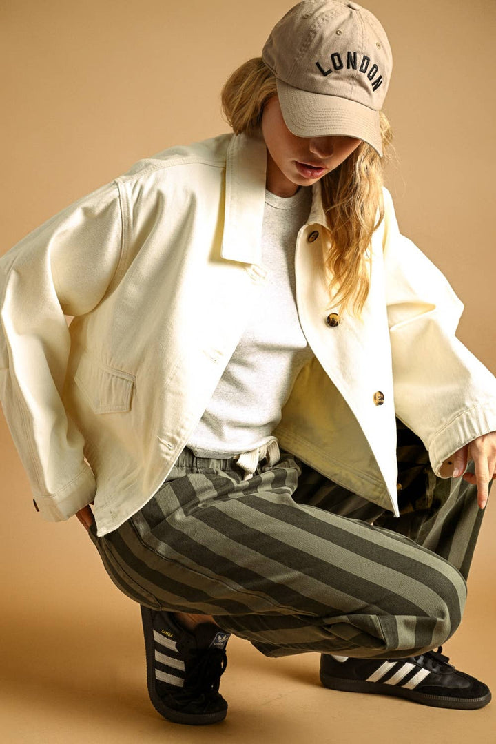 Navy Long Sleeve Cotton Jacket
