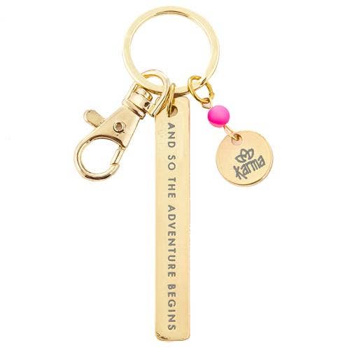 Gold Key Chains with Inspirational Words