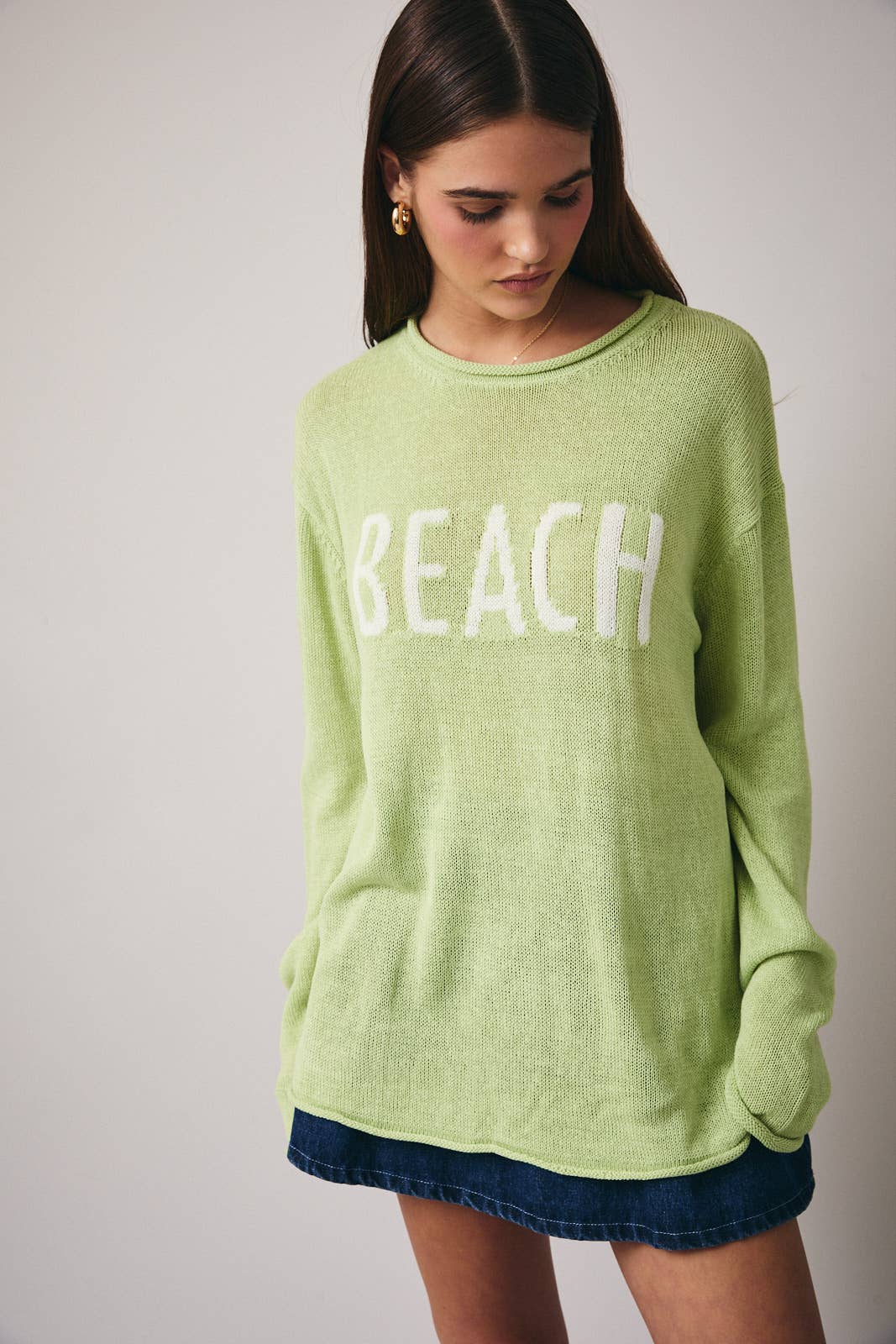 Lime Green BEACH Sweater