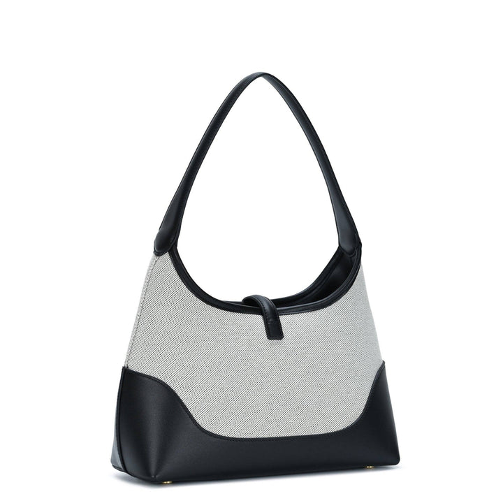 White Cotton Canvas Shoulder Bag