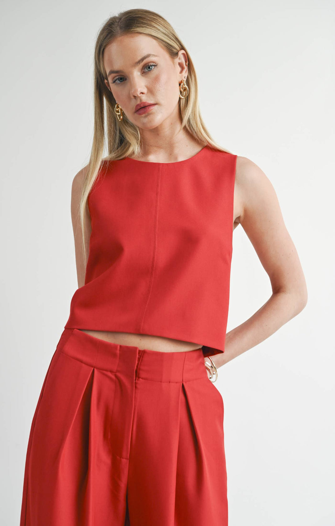 Red Sleeveless Top