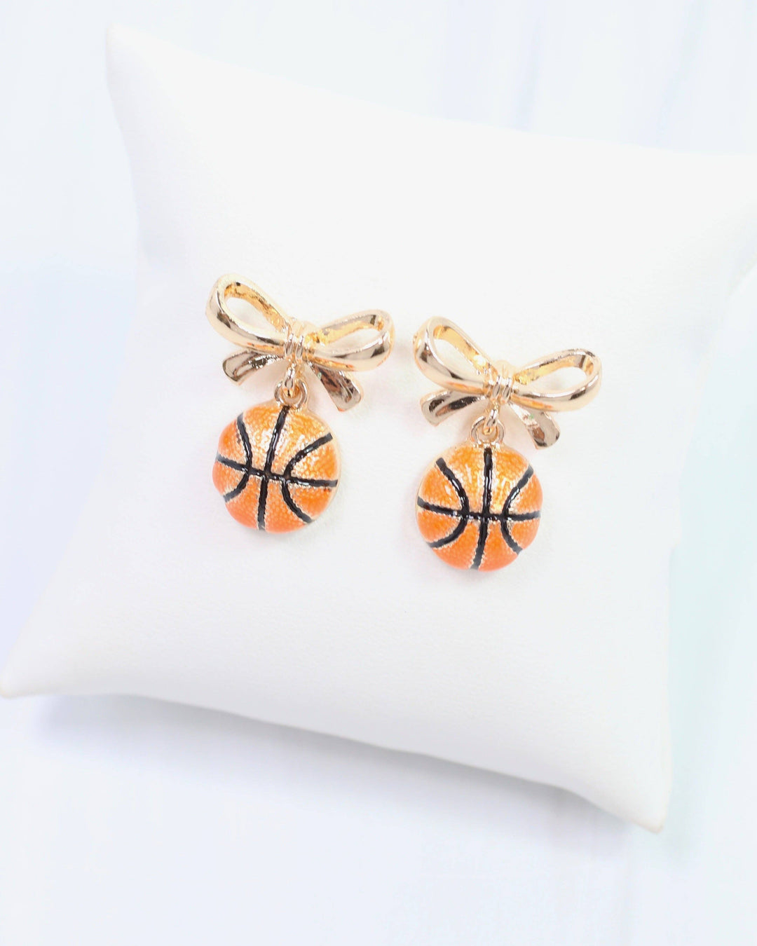 Sporty Bow Basketball Earring