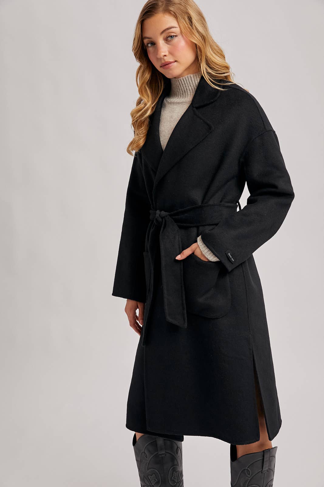 Camel Belted Long Coat