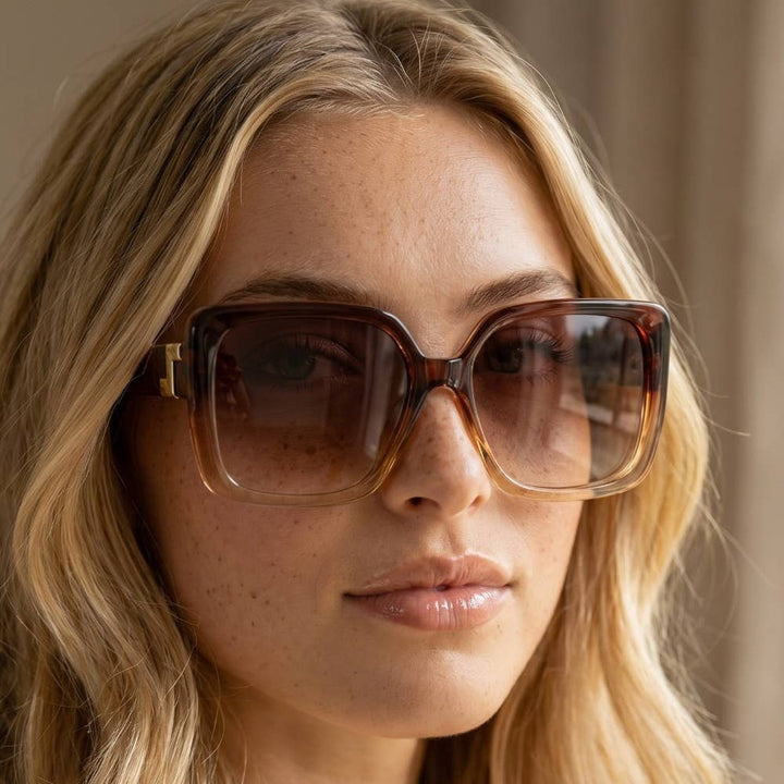 Large Acetate Frame Square Sunglasses