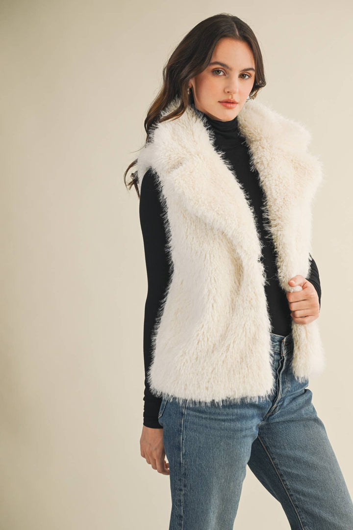 Taupe Faux Fur Vest