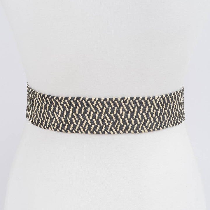Faux Bamboo Buckle Elastic Belt