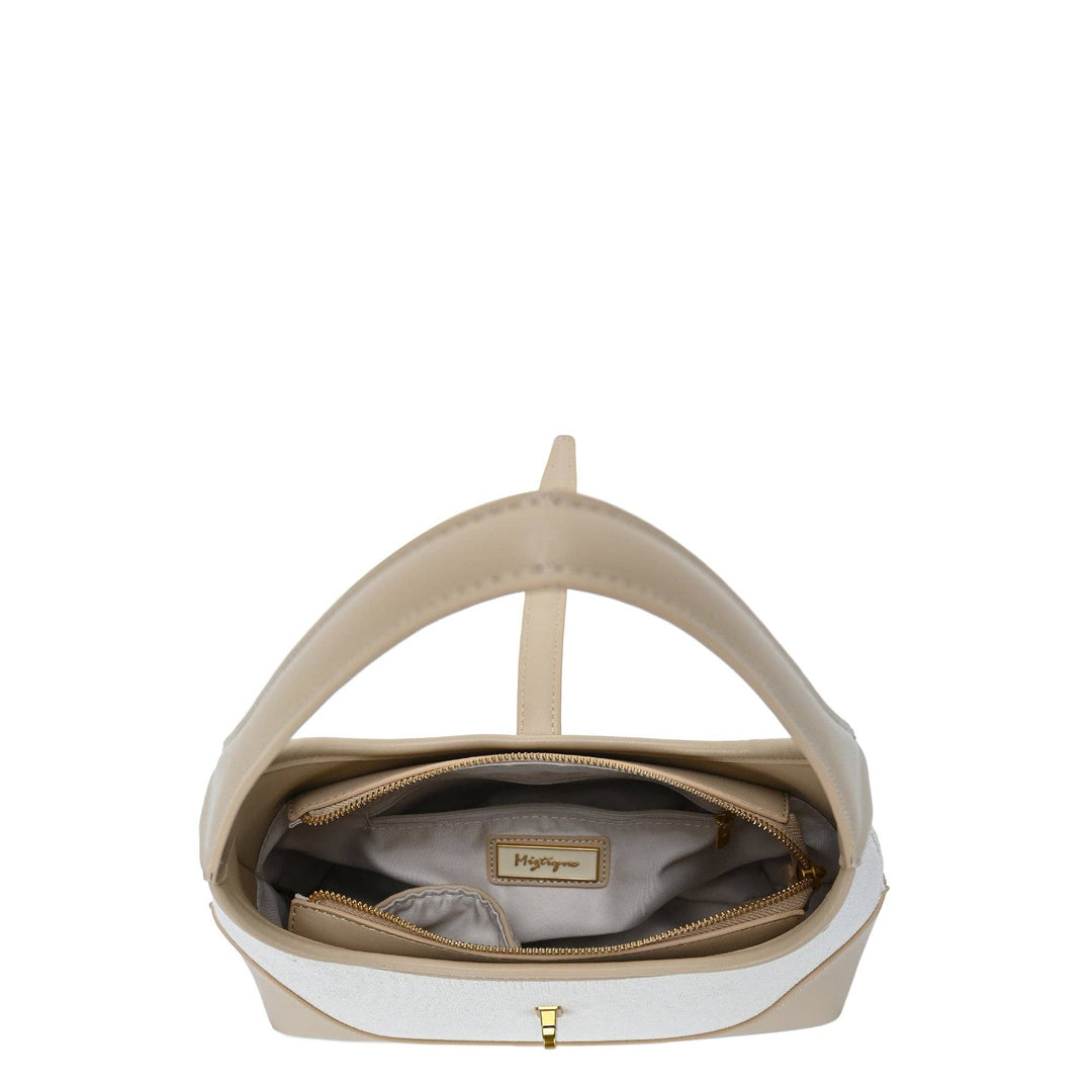 White Cotton Canvas Shoulder Bag