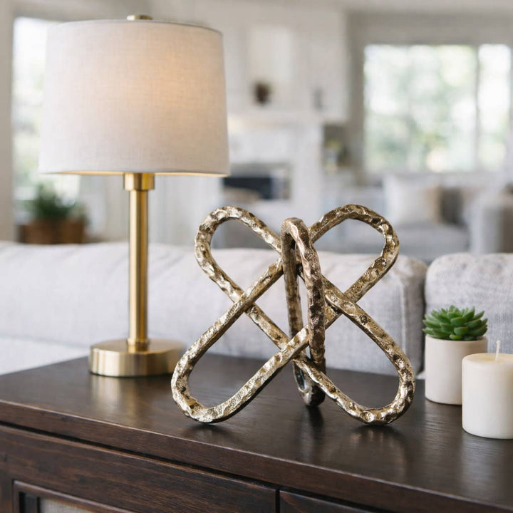 Gold Metal Knot Sculpture