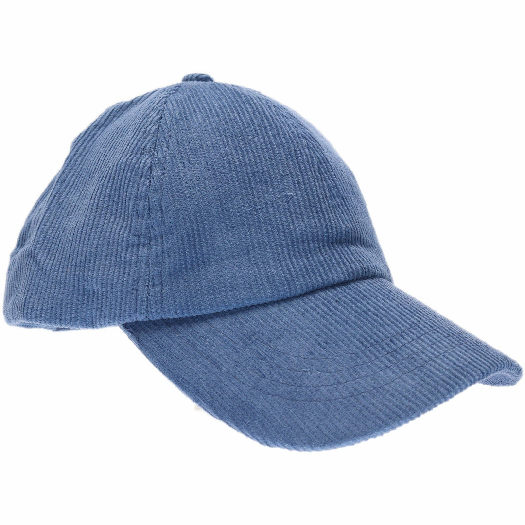 Blue Corduroy High Ponytail Ball Cap
