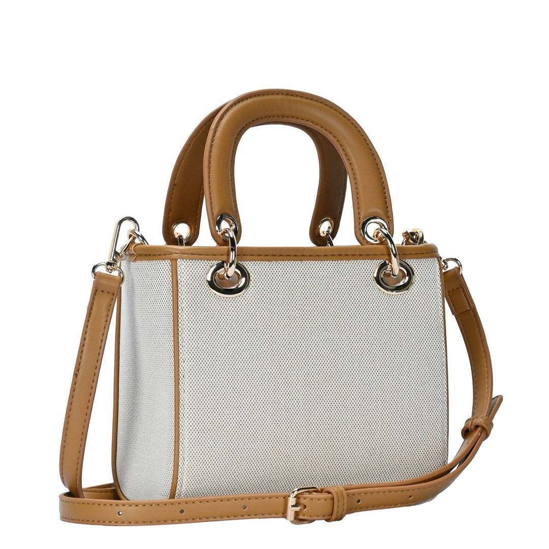 Off White &amp; Camel Satchel Bag