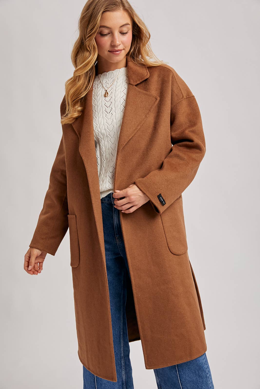 Camel Belted Long Coat