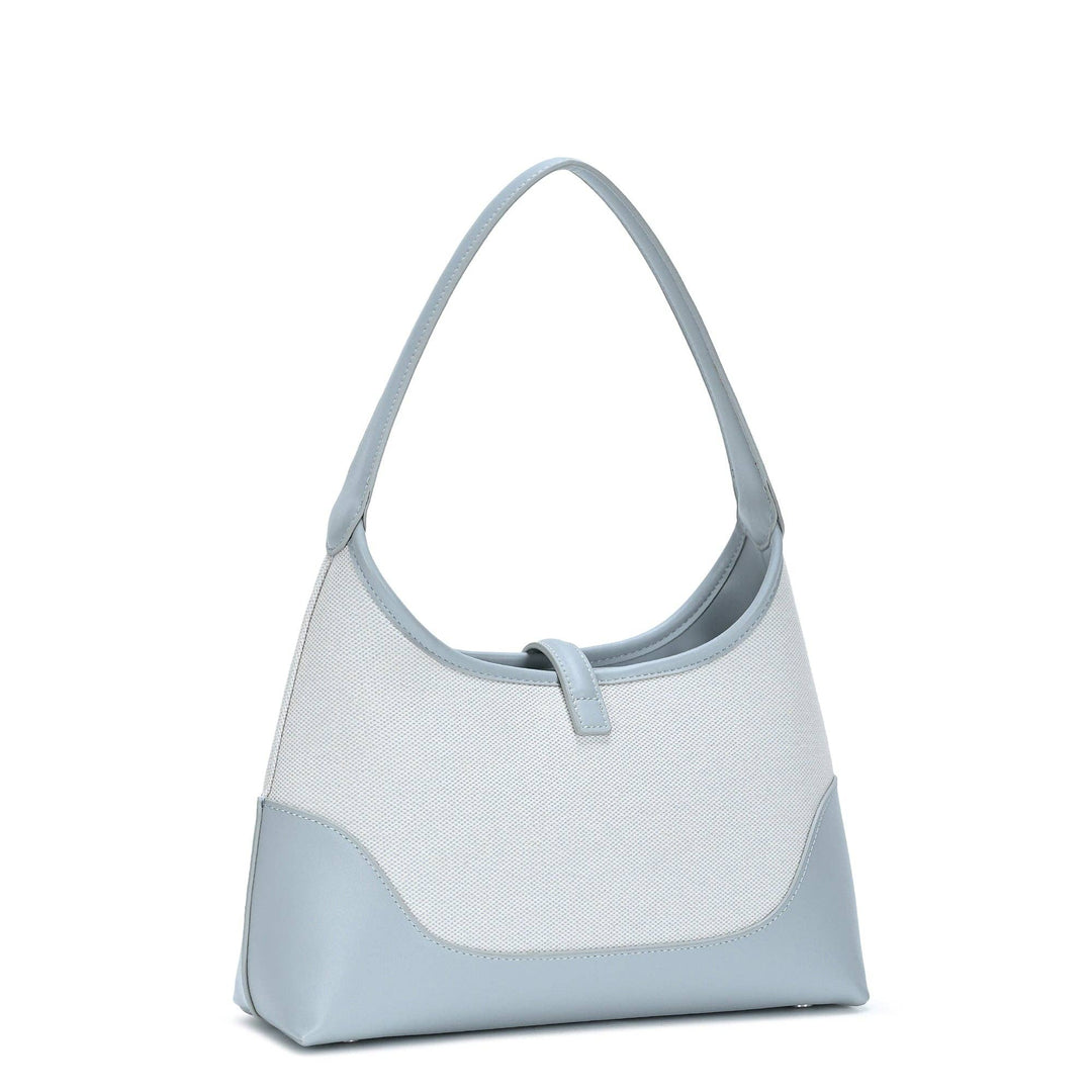 White Cotton Canvas Shoulder Bag