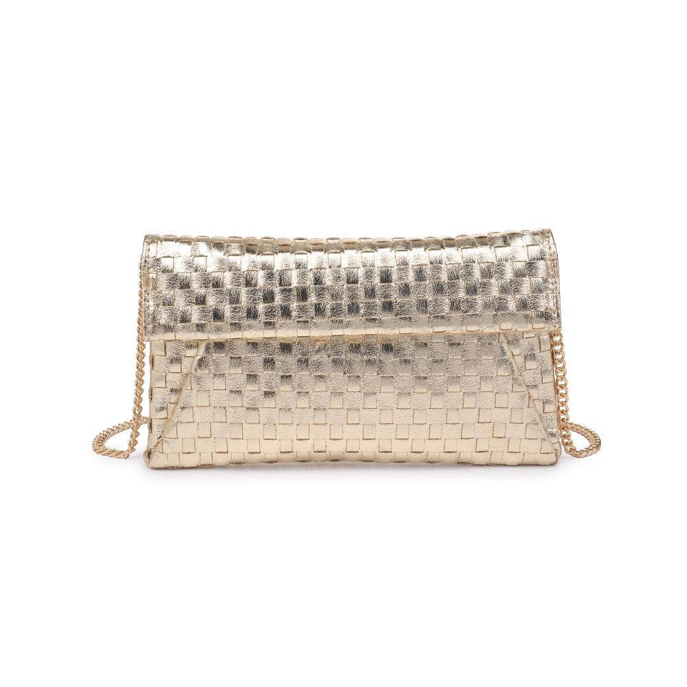 Wine Woven Clutch Crossbody Bag