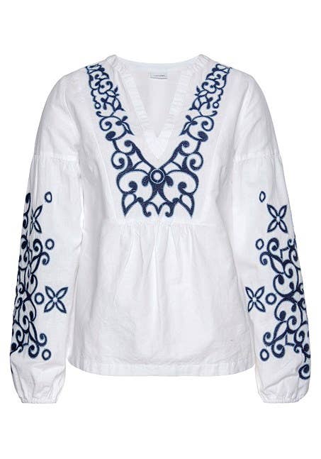 Embroidered Long Sleeve Blouse