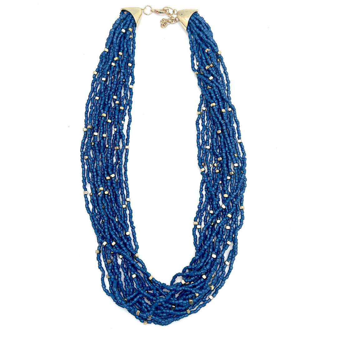 Beaded Multi-Strand Bib Necklace