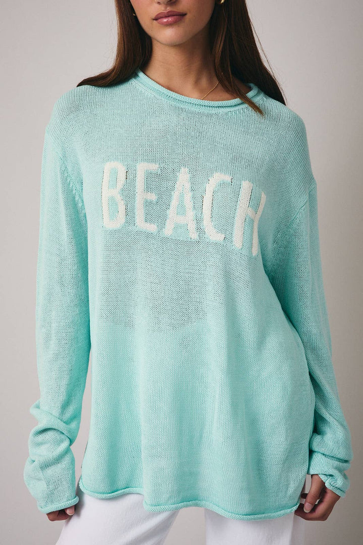 Lime Green BEACH Sweater