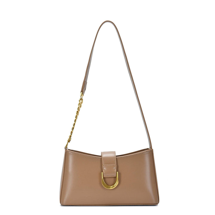 Beige Leather Shoulder Bag