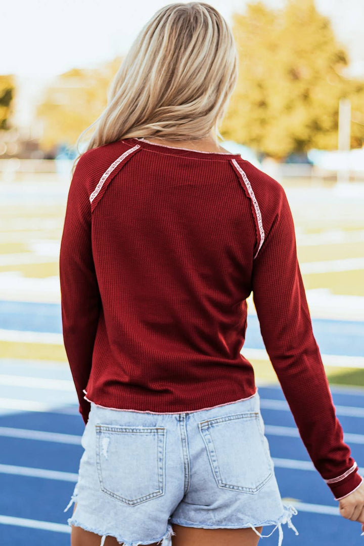 Game Day Rugby Football Knit Graphic Top