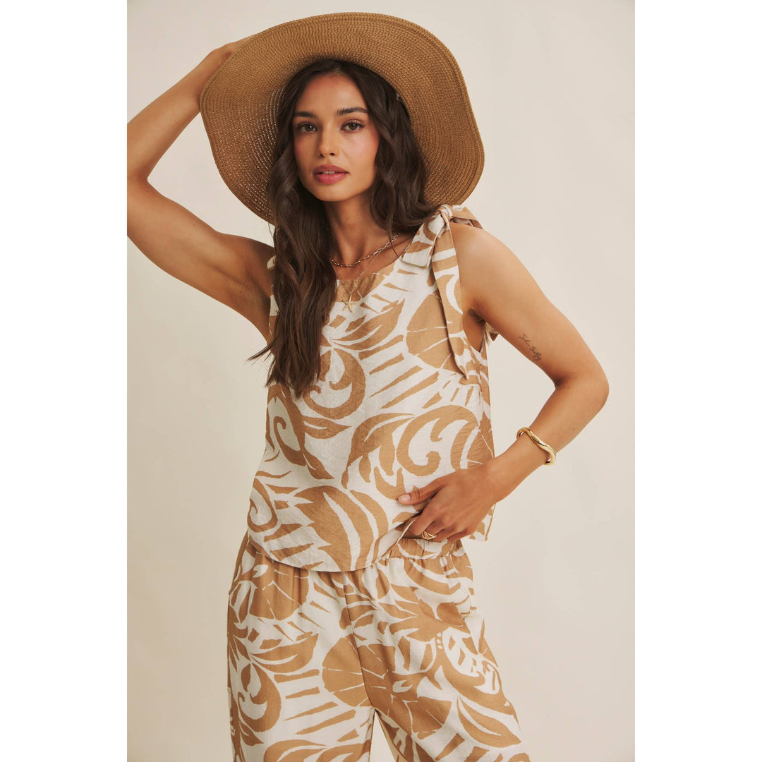 Latte Summer top with tie straps