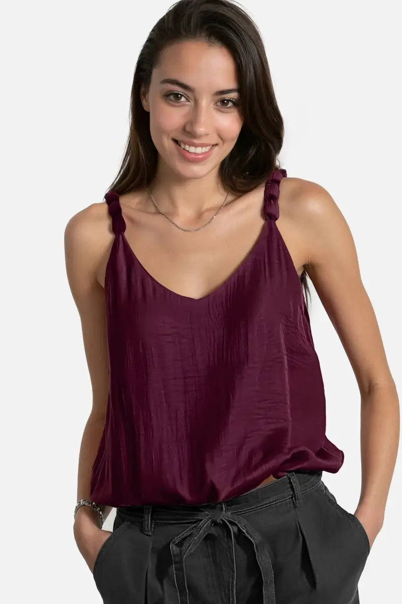 Billowy Strap Accent Tank Top
