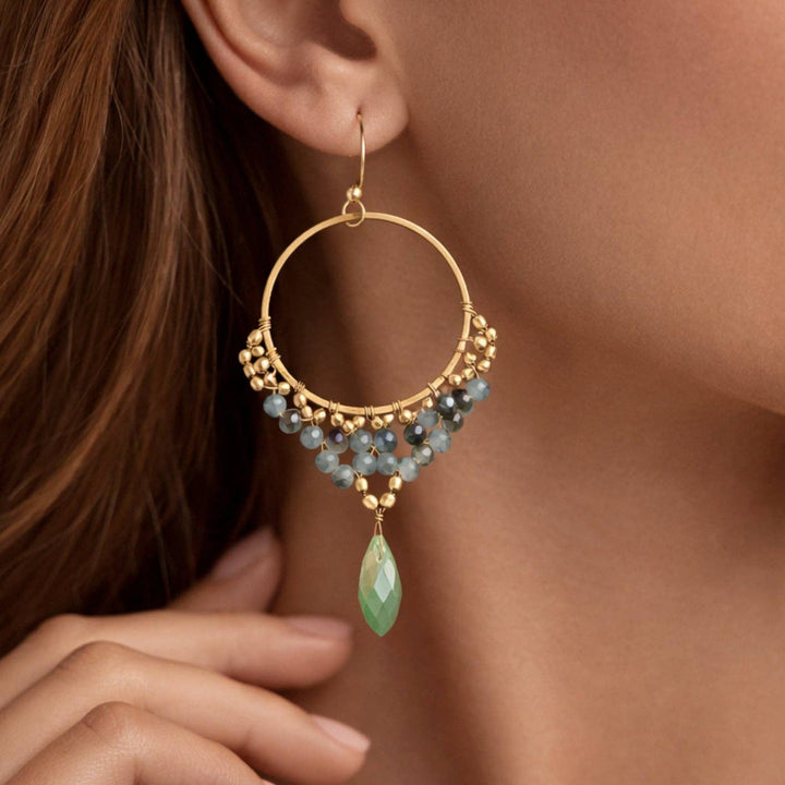 Multi Color Beaded Drop Earrings