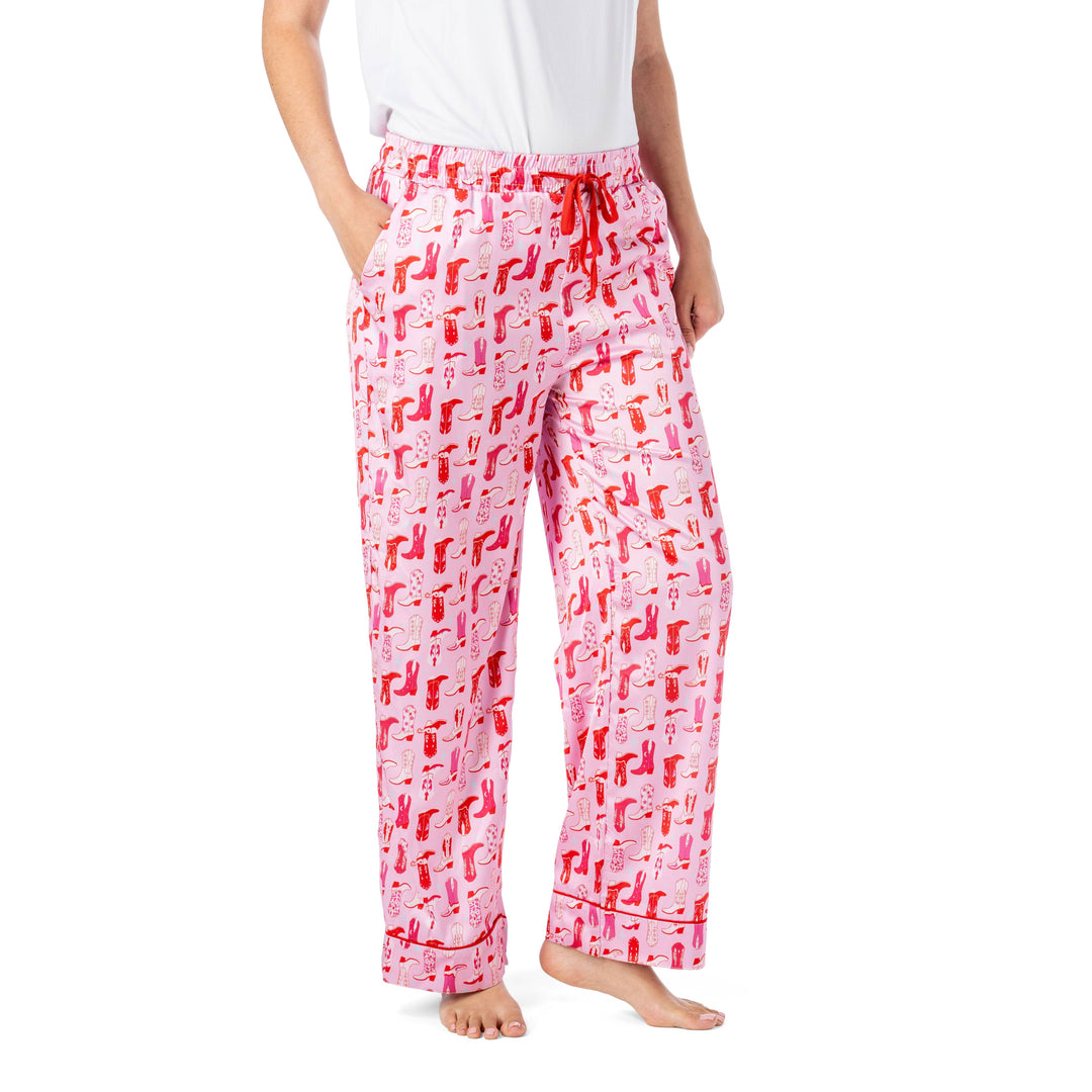 Boots & Bubbles Satin Pajama Pant