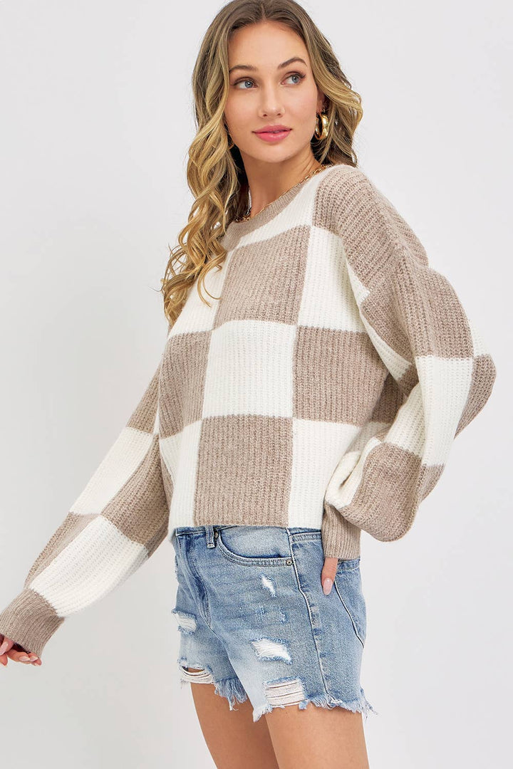 Checker Knit Sweater